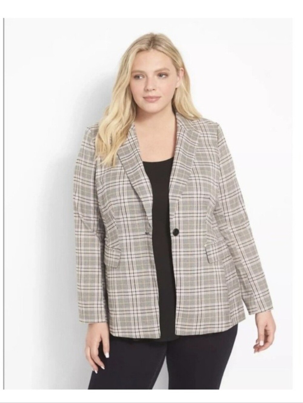 Lane Bryant Plaid Single-Button Blazer Jacket - 20